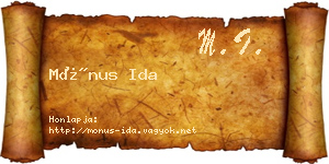 Mónus Ida névjegykártya