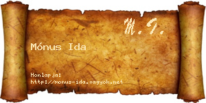 Mónus Ida névjegykártya